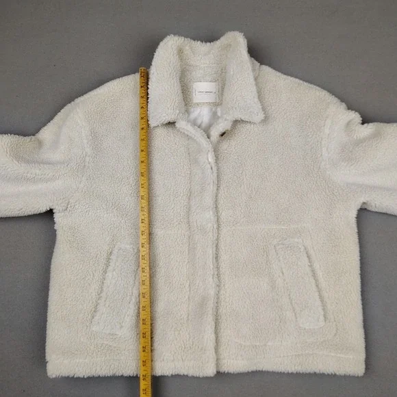 Lucky Brand Sherpa Teddy Jacket Women XL White Soft Button Up Quilted Liner Cozy - Picture 4 of 9